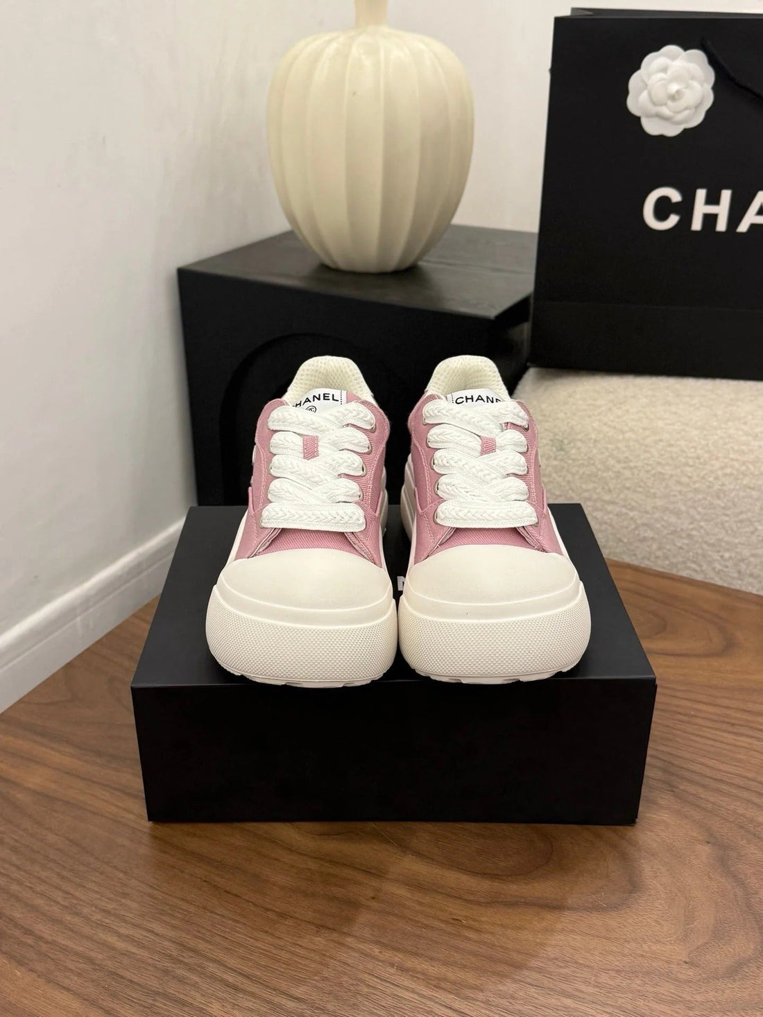 CC 26S Casual Sneaker Pink White Canvas Leather 183595