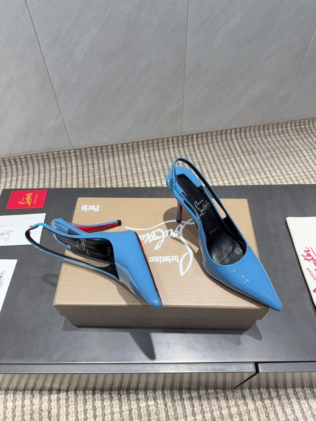 Cl 26SS Slingback 100 Blue Patent Leather 613986