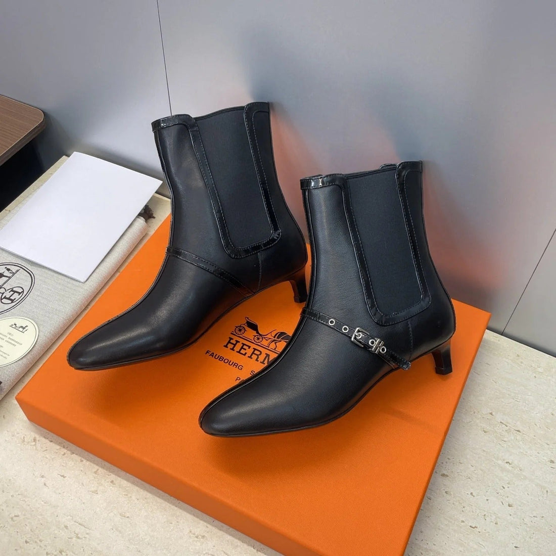 Hm 26SS Lolita Chelsea Boots 40 Black Calfskin 607087