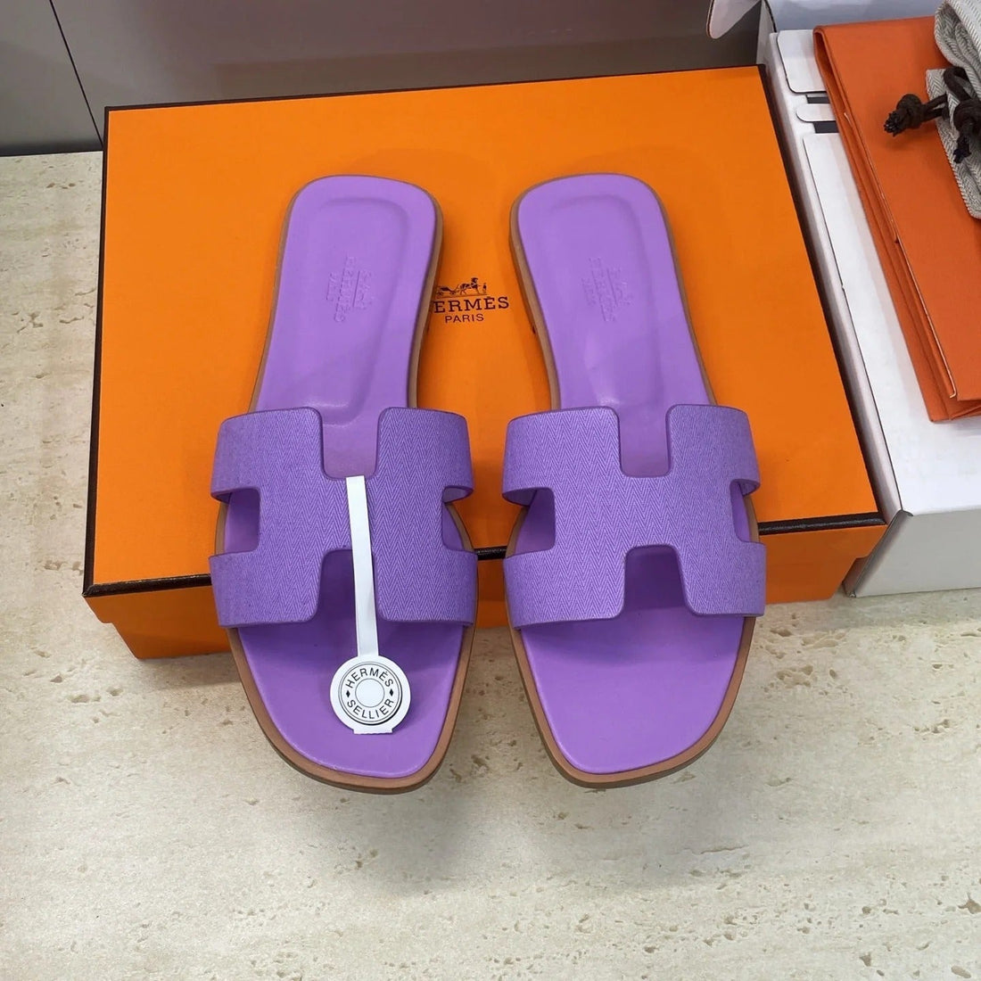 Hm 26SS Oran Sandals Purple Calfskin 607235