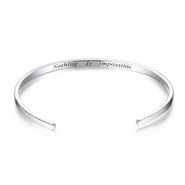Engrave Courage Bangle "Nothing Is Impossible" Fashion