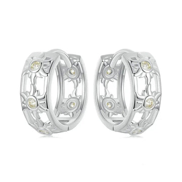 White Gold Plated Inifinite Love Hoop Earring Cartilage Earrings Lightweight