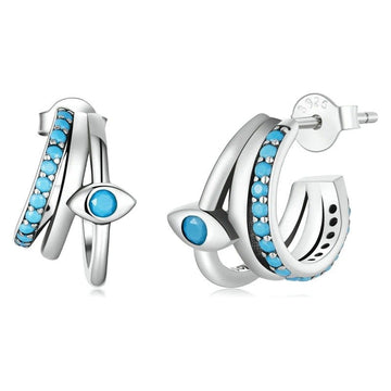 Devil Eye Multi-Layer Stud Earrings