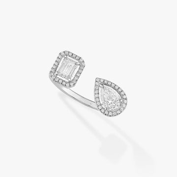 My Twin Toi & Moi Silver Diamond Ring
