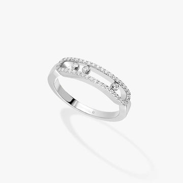 Baby Move Paved Silver Diamond Ring