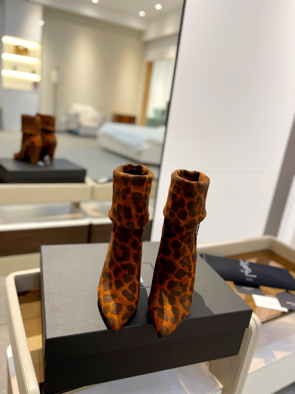 Sl Niki Booties Leopard Brick Suede