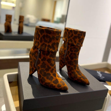 Sl Niki Booties Leopard Brick Suede