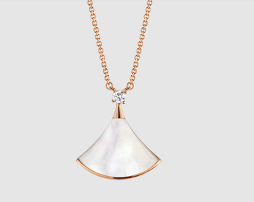 Dream Necklace White Mop Pink Gold 1 Diamond