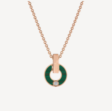 Gari Necklace Pink Gold Malachite