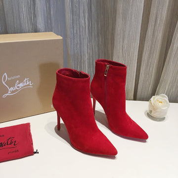 Cl So Kate Booty Ankle Boots 100MM Suede Red