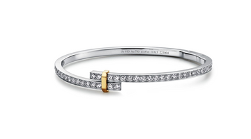 Edge Diamond Gold Silver Bracelet