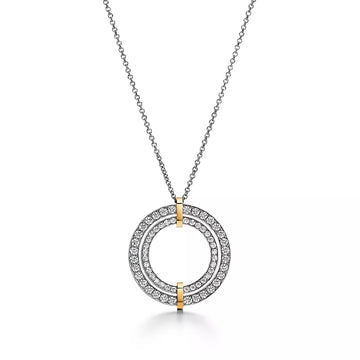 Edge Diamond Gold Silver Necklace