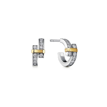 Edge Diamond Pink Gold Earrings