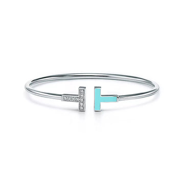 T Bracelet 1.8mm Turquoise Diamond Silver