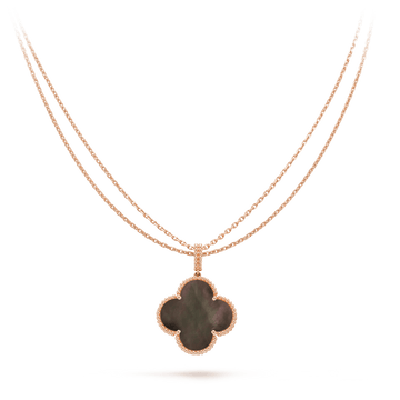 Clover Gold Dark Mop Big Clover Necklace