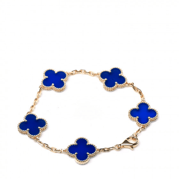 Clover Bracelet 5 Motifs Blue Agate