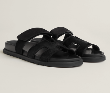 Hm 2025 Chypre Sandals Black Suede Calfskin