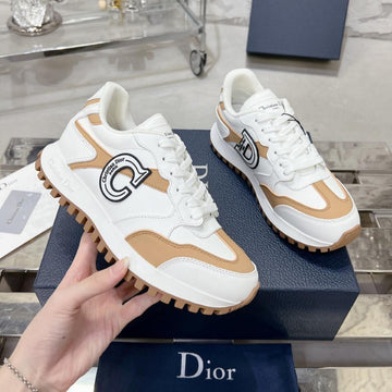 C'est Dior Sneaker 35MM White Mix Dark Beige Cowhide