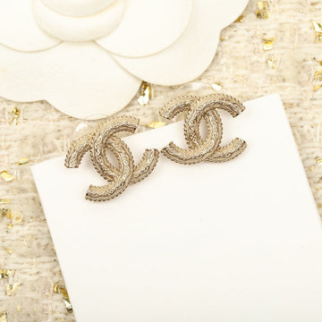 Double C Logo Gold Stud Earrings