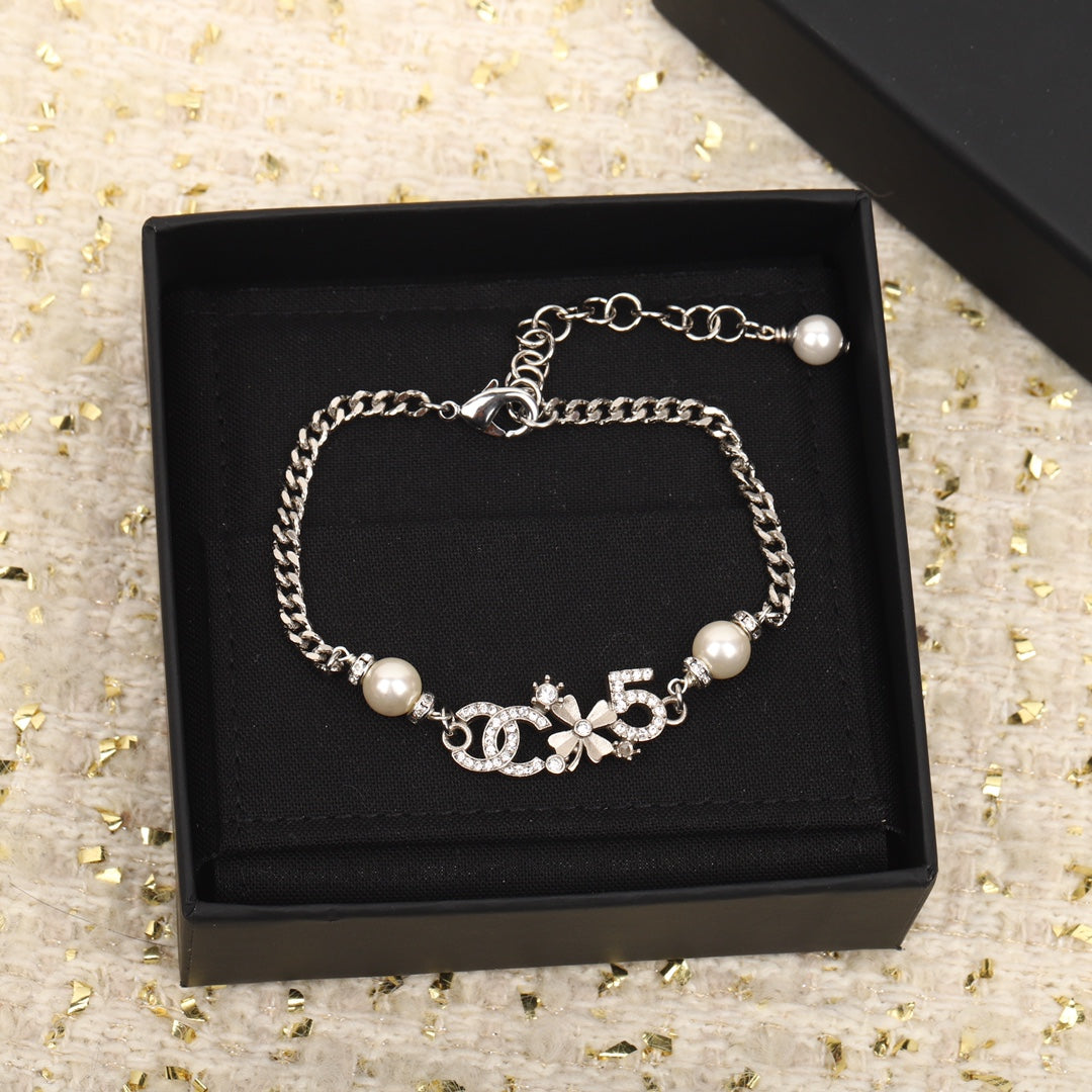 Double C Multi-Element Silver Bracelet