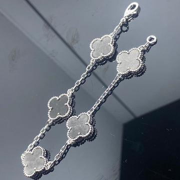 Clover Bracelet 5 Motif Dark Silver