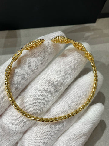Serpent Boheme 6 Motifs Diamonds Open Bracelet