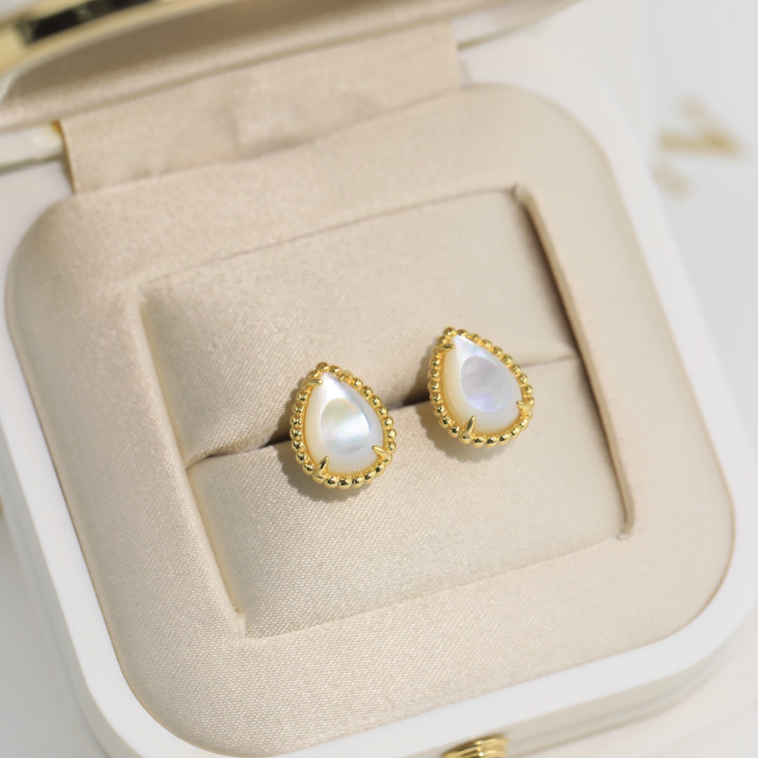 Boheme Mop Gold Stud Earrings