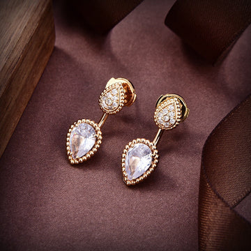 Serpent Boheme Pink Gold Mop Diamonds C Shape Earrings