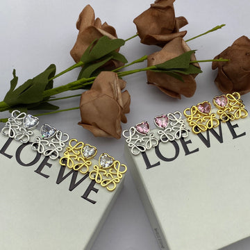 Anagram Heart Diamond Stud Earrings