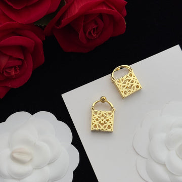 Anagram Bag Gold Stud Earrings