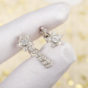 Comette Etoille Diamonds Flug Silver Earrings