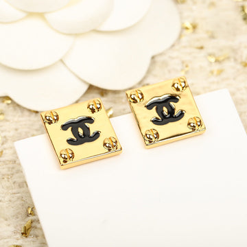 Square CC Gold Earrings