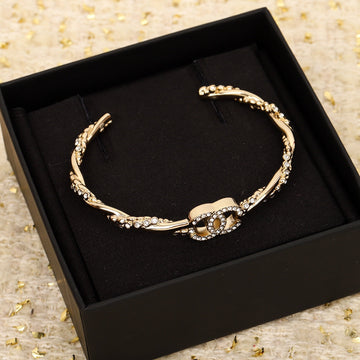 CC Twist Open Cuff Gold Bracelet