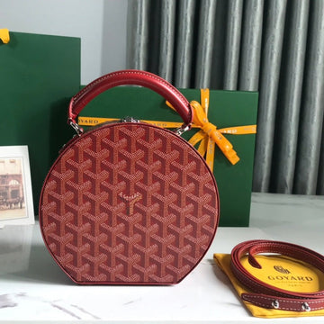 The Alto Hatbox Trunk Bag 18CM Red Canvas