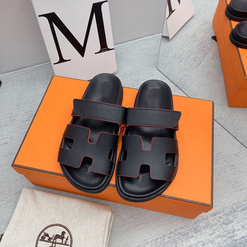 Chypre Sandal Black With Red Trim