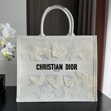 Large CD Book Tote 42CM Butterfly Zodiac White