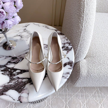 Rockstud Straps Pump 90MM White