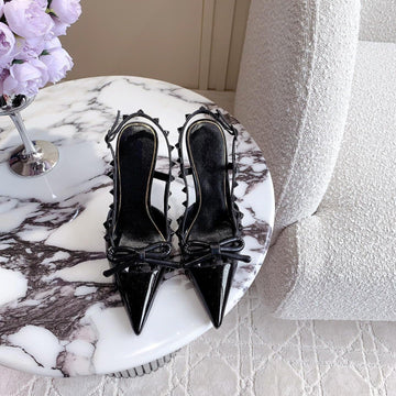 Rockstud High-Heels Slingback 10CM Black
