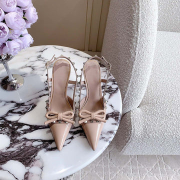Rockstud High-Heels Slingback 10CM Rose Cannelle