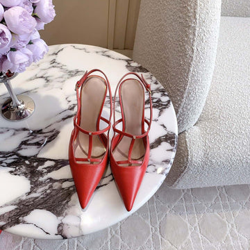 2 Rockstud Slingback 90MM Matte Red