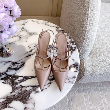 2 Rockstud Slingback 90MM Matte Rose Cannelle