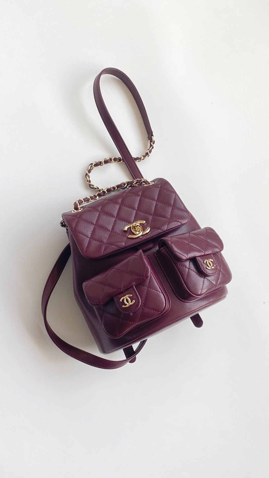 CC Large Backpack 20 Burgundy Lambskin