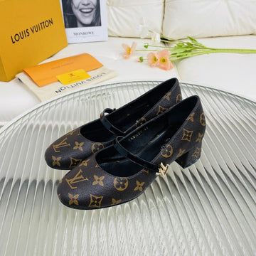 LV Medium-Heel 35MM Pumps Dark Brown Lambskin