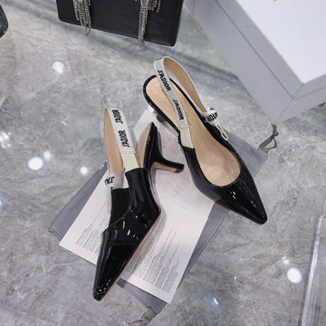 CD Slingback Pumps 65 Black Patent Calfskin