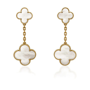 Clover White Mop Earrings 2 Motif