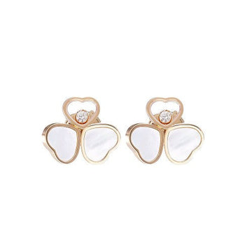 Happy Heart Wing Mop Pink Gold Earrings