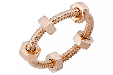 Nuts And Bolts Pink Gold Ring