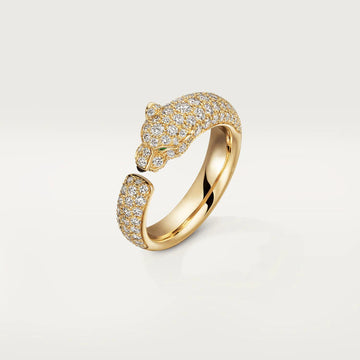 Panthere Pink Gold Diamond Ring
