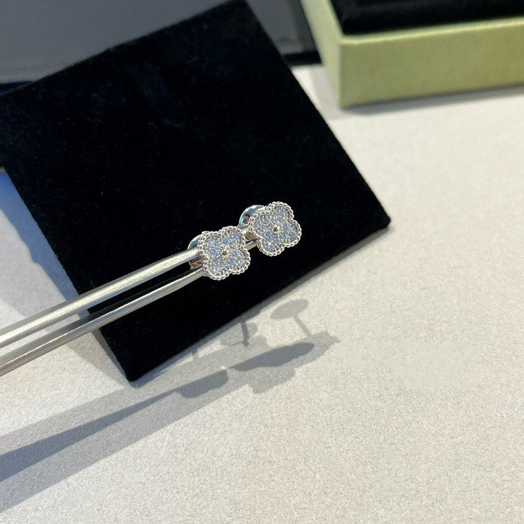 Clover Mini Diamond Stud Earrings
