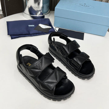 Pra Dad Sandal Black Calfskin